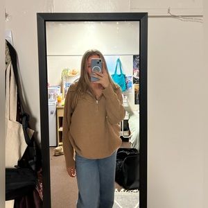 Oversized Aerie 1/4 Zip-Up Sweater (Women M)